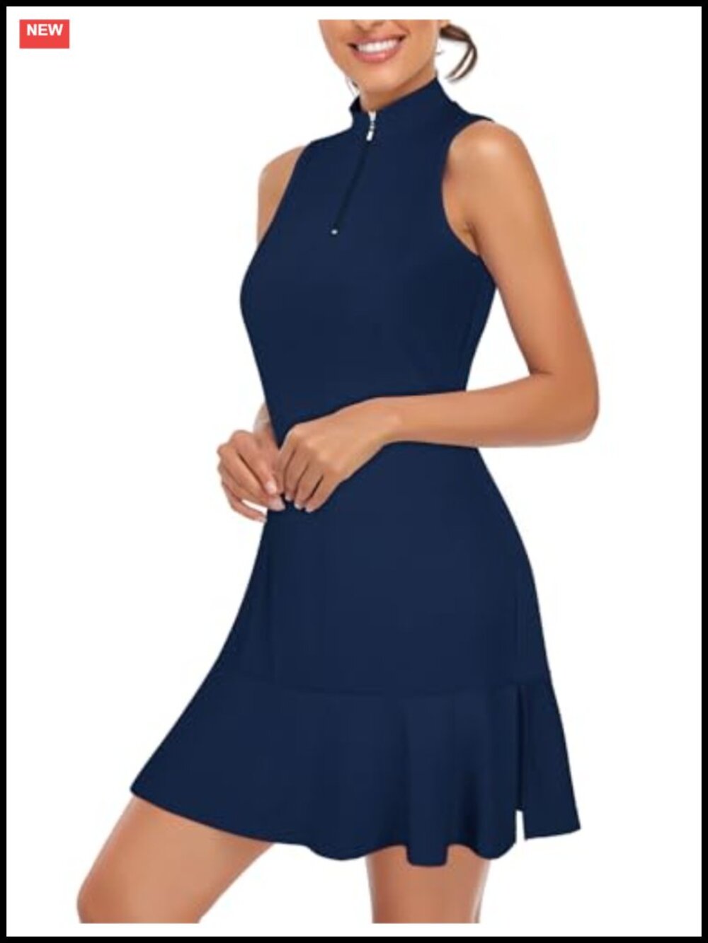 Women's Sleeveless Tennis Golf Dress with Quarter Zip